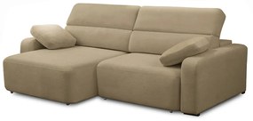 Sofá Decorativo Sala de Estar Ibiza 3 Lugares 220cm Reclinável e Retrátil Bouclê Bege G89 - Gran Belo