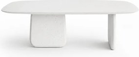 Mesa de Centro Retangular Pétrea Concreto Branco