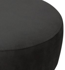 Puff Decorativo Pés Palito Irlanda  - Sheep Estofados - Preto/ Pés Castanho