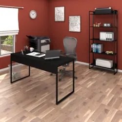 Conjunto Escritório Mesa 150 e Estante Studio Industrial Z28 Preto - M