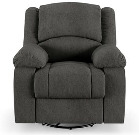 Poltrona do Papai Reclinável Sala de Cinema Madrid Glider Manual Giratória USB Linho Chumbo  G23 - Gran Belo