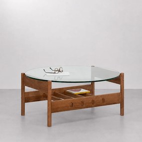 Mesa de Centro Arp Redonda Nozes 90cm