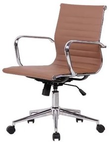 Cadeira Sevilha Eames Baixa PU Fendi Base Cromada 98cm - 62975 Sun House