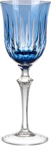 Taça de Cristal Lapidado Artesanal p/ Vinho Tinto - Azul Claro Azul Claro