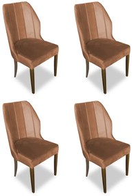 Kit 4 Cadeiras De Jantar Safira Suede Telha