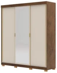 Guarda Roupa Casal 200cm Com Espelho Duke Flex Imbuia/Fendi V02 - Mpoz