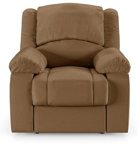 Poltrona do Papai Reclinável Sala de Cinema Madrid Power Elétrica Massagem USB PU Caramelo  G23