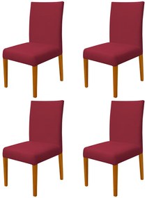 Kit 4 Cadeiras de Jantar Milan Veludo Vermelho