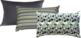 Conjunto 3 Capas Almofadas Lyon Bege e Cinza 30x50 cm