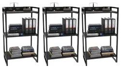 Kit 3 Estantes Livreiro Prisma Estilo Industrial 60cm 3 Prateleiras C0