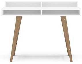 Mesa De Escritório Hannover 1,10m 4 Nichos - Branco