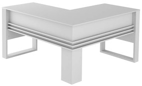 Escritório Completo com Mesa Angular Armário Alto Balcão e Gaveteiro Moon MDP Branco G69 - Gran Belo