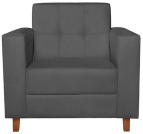 Poltrona Decorativa Denver Linho Chumbo - ADJ Decor