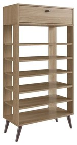 Sapateira com 1 Gaveta e 5 prateleiras 18 pares Oak