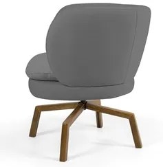 Poltrona Decorativa Sala de Estar Melissa Base Ka Giratória Castanho C