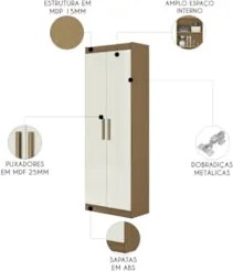 Armário Multiuso Lavanderia 60cm Lorandel Atacama/Off A15  - Mpozenato