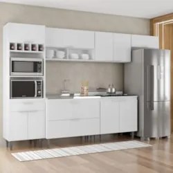 Armário de Cozinha CP06 Com Pia 100cm Pérola Z34 Branco     - Mpozenat