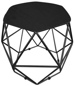Puff Aramado Hexágono Suede Base Preto - D'Rossi - Preto