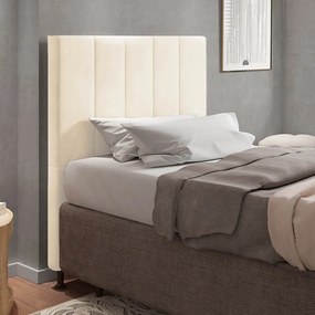 Cabeceira Solteiro Cama Box 90cm para Quarto Malibu Suede M11 - D'Rossi - Bege