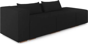 Sofá Versátil Sala de Estar Atlanta 318cm Modulado Veludo Preto G52 - Gran Belo