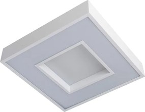 Plafon Led De Sobrepor Quadrado Branco 25,2W 3000K New Chess