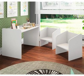 Conjunto Infantil Mesa E Cadeiras Montessoriano Meu Fofinho - Branco