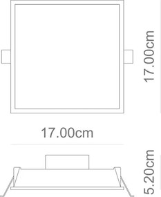 Plafon Led De Embutir Quadrado Branco 8W Edge - LED BRANCO QUENTE (3000K)
