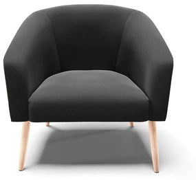 Poltrona Decorativa Pé Palito Natural Kit 2 Stella Suede Preto D03 - D'Rossi