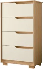 Cômoda Para Quarto 4 Gavetas 70cm Sole Flex Off/Freijó      - Albatroz