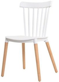 Cadeira Sala de Jantar Pé Palito Madeira Tóquio Branco R02 - D'Rossi