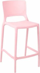 Banqueta Alta Cozinha Rosa Bebê Empilhável Urano em Polipropileno Acrilys