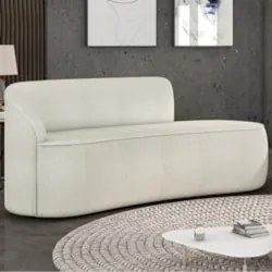 Sofá 2 Lugares Para Sala 140cm Orgânico Wendi Boucle Off White I01  -