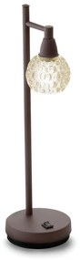 Abajur Bolinha Haste 12X11X44Cm Metal E Vidro Cristal Ø8Cm 02Xg9 | Old... (COBRE FOSCO, CLEAR (TRANSPARENTE))