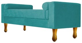 Recamier Félix Queen Size 160cm Suede Azul Turquesa - ADJ Decor