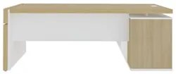 Mesa Diretor em L com Tomada 183x202cm Corp A06 Carvalho/Branco - Mpoz