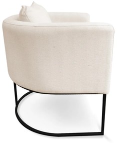 Poltrona Paola Linho Base Metálica Preto D03 - D'Rossi  - A27 Areia