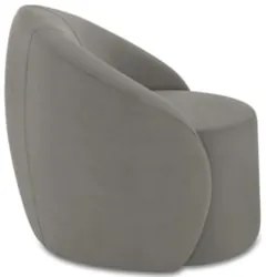 Poltrona Sala Decorativa Redonda 91cm Steve Suede Grafite I01  - Mpoze