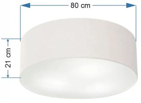 Plafon Cilíndrico Md-3055 Cúpula em Tecido 80x21cm Branco - Bivolt
