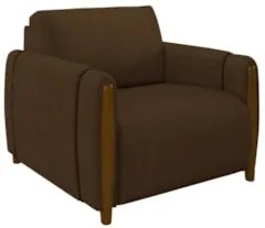 Poltrona Decorativa para Sala de Estar 98cm Amaranto Z32 Veludo Marrom