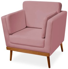 Poltrona Decorativa Siena Veludo Rose