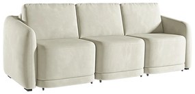 Sofá Cama Modulado Retrátil e Reclinável Decorativo Varsóvia 246cm Veludo Bege G33 - Gran Belo