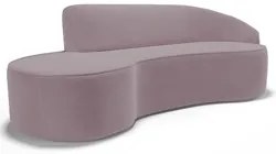 Sofá Living  4 Lugares 300cm Braço Direito Mozart D06 Veludo Rosê - Mp