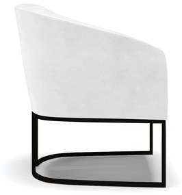 Poltrona Decorativa Industrial Preto Kit 2 Stella Sintético PU D03 - D'Rossi - Branco