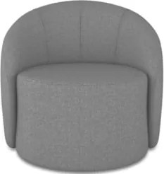 Poltrona Sala Giratória Redonda Kit 2 Steve Linho Grafite I01  - Mpoze