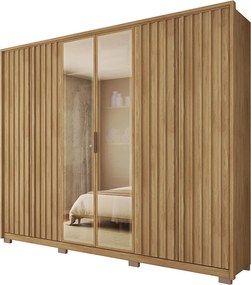 Guarda Roupa Casal Laguno 6 Portas de Bater com 4 Gavetas  Ripado MDP Buriti G11 - Gran Belo