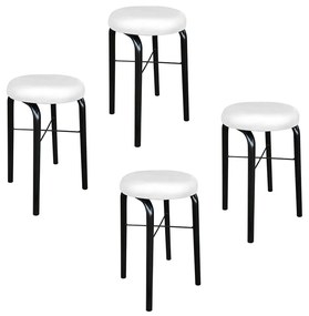 Kit 04 Banquetas Baixa Manu Corino Branco D'Rossi