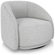 Poltrona Decorativa Orgânica Giratória Lya Z32 Linho Cinza Claro - Mpo