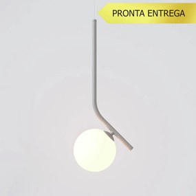 Pendente Angular Globo Ø12Cm C/ Rosca Alumínio 1Xg9 - Qimporta Pd2357 (CINZA FOSCO, FOSCO)