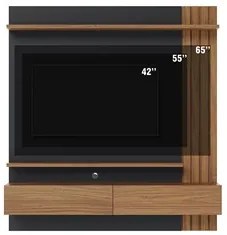 Painel Home Suspenso para TV 65 Pol. 150cm Buriti C05 Noce Milano/Pret