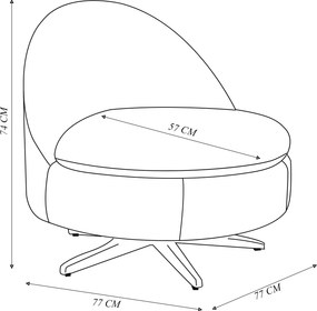 Kit 2 Poltronas Sala de Estar Giulio Base de Ferro Giratória PU Cinza G92 - Gran Belo